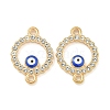 Alloy Blue Enamel Evil Eye Connector Charms ENAM-S003-03E-1