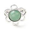 Natural Green Aventurine Adjustable Rings RJEW-P043-01P-17-2