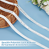 Sparkle Polyester Lace Ribbons OCOR-WH0090-67A-4