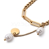 Ion Plating(IP) 304 Stainless Steel & Plastic Pearl Rice Pendant Necklaces for Women NJEW-P320-22G-5