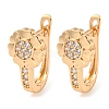 Brass Micro Pave Clear Cubic Zirconia Hoop Earrings EJEW-A107-01A-KCG-1