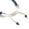 Natural Sodalite Braided Round Bead Bracelets BJEW-K251-06M-4