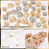 AHADERMAKER 64Pcs 8 Styles 1-Hole Alloy Shank Buttons BUTT-GA0001-20-3