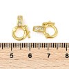 Brass Micro Pave Clear Cubic Zirconia Twister Clasps KK-H202-18G-3