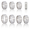 14Pcs 7 Styles Stainless Steel Grooved Finger Ring Settings STAS-SC0010-65P-7