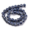 Handmade Blue and White Porcelain Beads Strands PORC-I027-03C-2