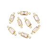 Brass Clear Cubic Zirconia Connector Charms KK-T070-12C-1