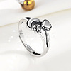 Heart & Moon & Star 925 Sterling Silver Adjustable Rings FS-WGFFD95-01-1