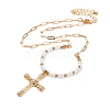 Alloy Rhinestone Pendant Necklaces for Women NJEW-U013-10G-02-2