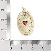 Rack Plating Brass Micro Pave Clear Cubic Zirconia Pendants KK-H474-23G-02-3