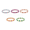 5Pcs 5 Colors Column Polymer Clay Stretch Beaded Bracelets BJEW-JB08765-1