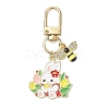 Rabbit Bees Alloy Enamel Pendant Decorations HJEW-JM02701-01-2