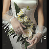 Satin Lace Bridal Short Gloves AJEW-WH0473-10-4
