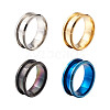 316L Titanium Steel Grooved Finger Ring Settings FIND-TA0001-13-13