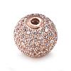 CZ Jewelry Brass Micro Pave Cubic Zirconia Round Beads ZIRC-M024-06RG-1