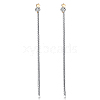 Brass Micro Pave Cubic Zirconia Dangle Stud Earring EJEW-EE0004-25GP-1