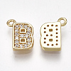 Brass Cubic Zirconia Charms KK-S348-330B-2