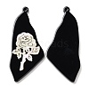 Opaque Flower Pattern Acrylic Pendants BACR-D001-01L-1