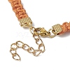 Braided Waxed Polyester Rectangle Link Chain Bracelets BJEW-JB10000-05-4