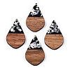 Opaque Resin & Walnut Wood Pendants RESI-N039-60C-1