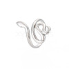 304 Stainless Steel Snake Wide Open Cuff Ring for Women X-RJEW-S405-226P-3