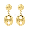 Oval 304 Stainless Steel Stud Earrings for Women EJEW-A125-39G-4