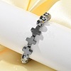 Natural Titanium Hertz Beads Stretch Bracelets for Women Men BJEW-R015-01-2