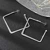 304 Stainless Steel Square Stud Earrings for Women EJEW-M089-06P-2