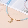 Star & Moon Pendant Necklaces Set for Teen Girl Women NJEW-JN03738-04-3