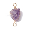 Raw Rough Natural Amethyst Copper Wire Wrapped Nuggets Connector Charms PALLOY-JF02789-3