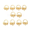 Brass Oval Hoop Earring Findings with Latch Back Closure KK-G434-04G-3