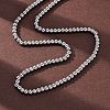 4MM Solid Round 304 Stainless Steel Beaded Necklaces NJEW-Q013-10P-1