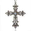 Tibetan Style Alloy Rhinestone Gothic Cross Big Pendants RB-J144-28AS-1