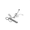 316L Stainless Steel Crystal Rhinestone Customized Letter Dangle Belly Rings FS-WG78412-01-2