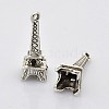 Antique Silver Tone Tibetan Style Eiffel Tower Charm Pendants for Bracelet Making X-EA9450Y-NF-1