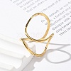 304 Stainless Steel Open Cuff Rings for Women RJEW-Z077-01G-11-3