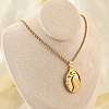 304 Stainless Steel Embossed Virgin Mary Pendant Rope Chain Necklaces NJEW-S387-08G-2