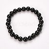 Natural Obsidian Beaded Stretch Bracelets BJEW-Q692-12-12mm-1