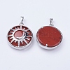 Natural Red Jasper Pendants G-K234-B14-2