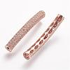 Brass Micro Pave Cubic Zirconia Tube Beads ZIRC-N025-60-2