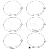 6Pcs Adjustable 304 Stainless Steel Wire Cuff Bangle Making MAK-BBC0001-24A-P-1