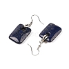 Natutal Dyed Lapis Lazuli Dangle Earrings EJEW-F343-E07-3