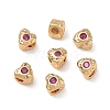 SHEGRACE Brass Magenta Cubic Zirconia Beads XGRQ4H982-681G-B-2