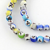 Round Handmade Lampwork Bead Strands LAMP-S169-01-2