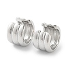 Grooved Brass Cuff Earrings EJEW-D088-14P-1