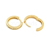 Rack Plating Round Ring Brass Micro Pave Clear Cubic Zirconia Hoop Earrings KK-F876-33G-2