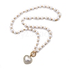 Ion Plating(IP) 304 Stainless Steel Crystal Rhinestone Heart Pendant Necklaces NJEW-P320-20G-4