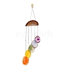 Wood & Natural Dye Agate Wind Chime Pendants HJEW-H054-03-1