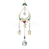 Christmas Brass Moon Hanging Ornaments HJEW-TA00210-1