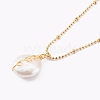 Natural Baroque Pearl Keshi Pearl Pendant Necklaces NJEW-JN03372-01-1